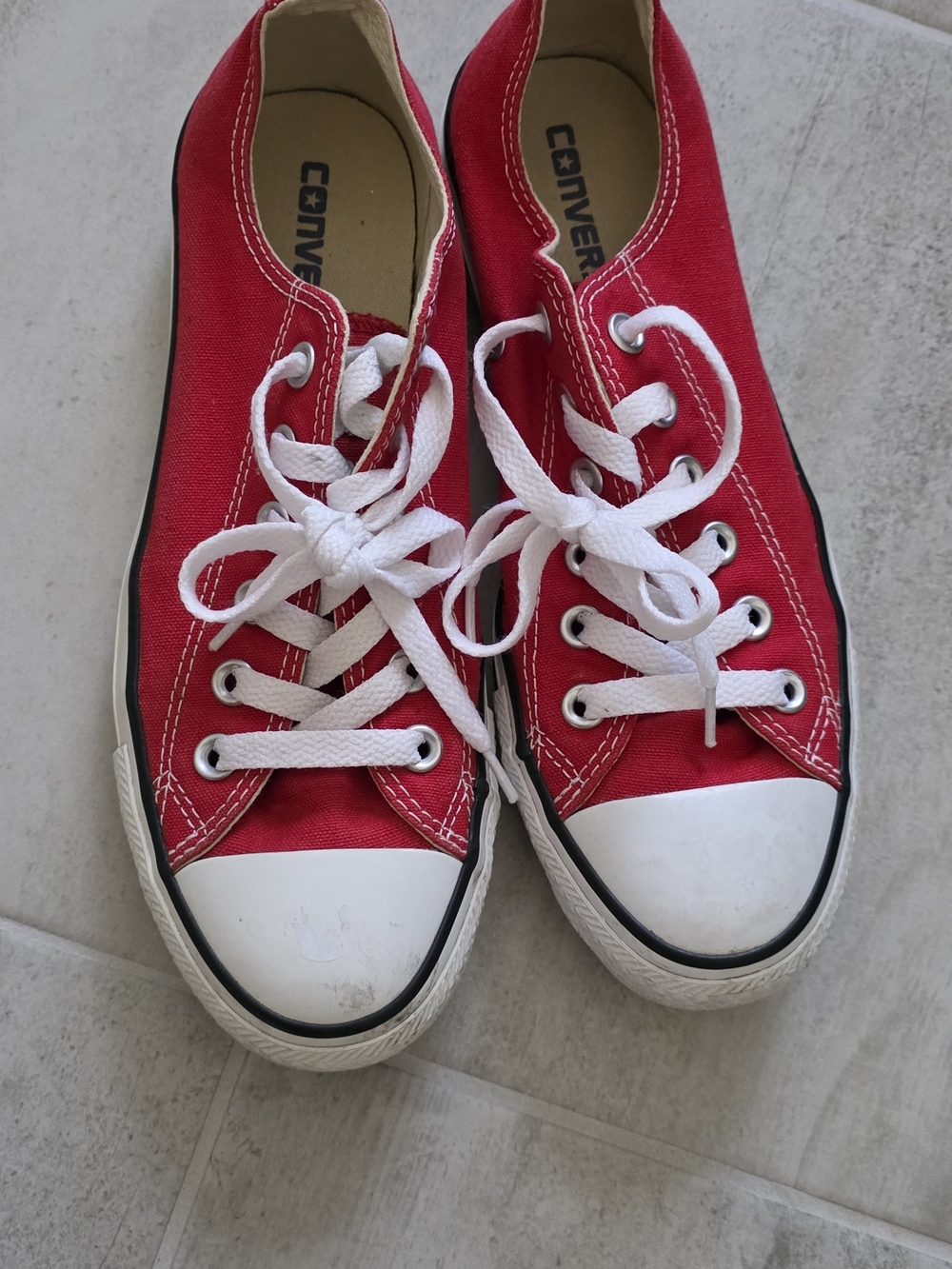 Converse Kids Red Low-Top Canvas Sneakers with White Accents